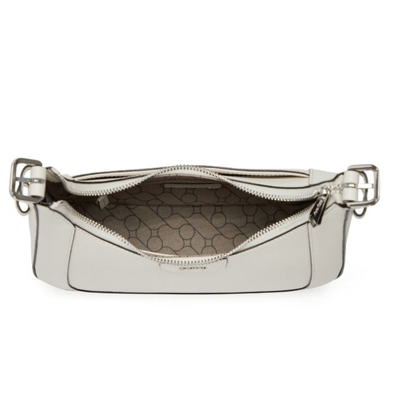 ORYANY White Leather Shoulder Bag Crossbody Hobo Baguette Purse New - Picture 4 of 5